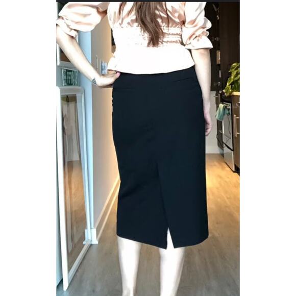 Zara Womens High Waist Pencil Knee Length Black Wool Blend Skirt Size M - Picture 3 of 9
